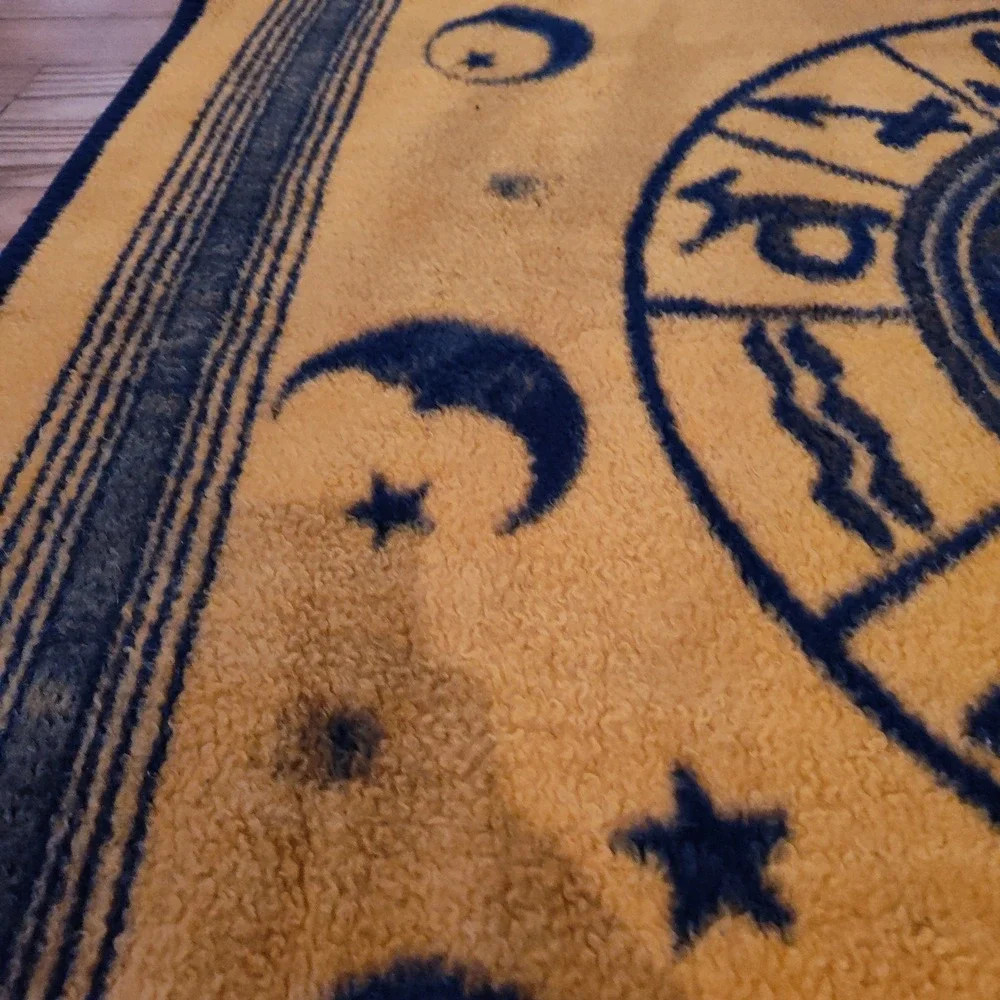 Vintage Celestial Blanket Sun Moon Reversible Zodiac Astrology Whimsigoth Goth